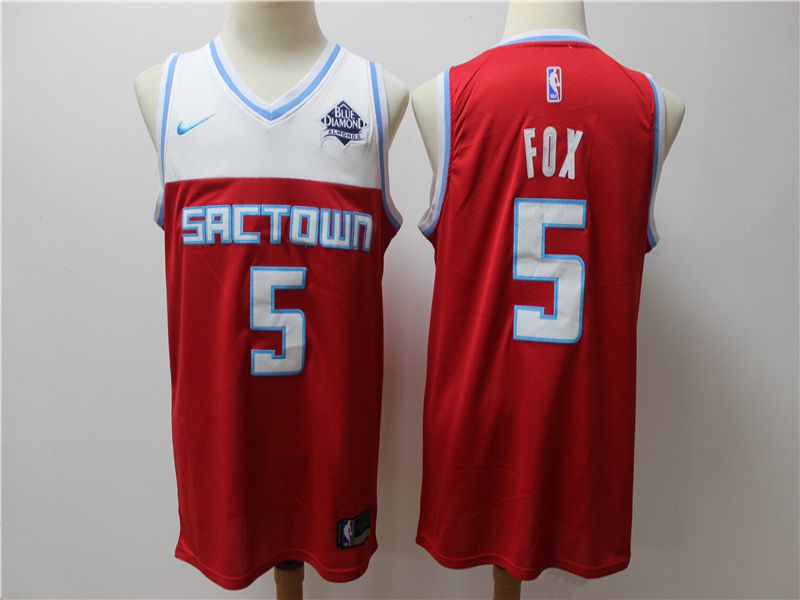 Men Sacramento Kings #5 Fox Red Game Nike NBA Jerseys